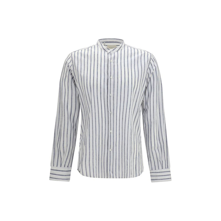 Brooksfield Blue Cotton Pattern Shirt