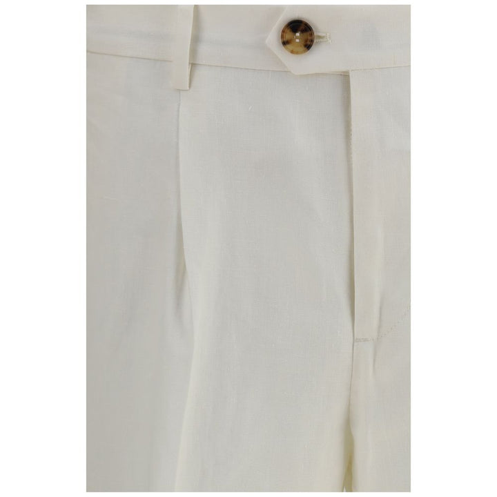 Brunello Cucinelli White Linen Casual Pants