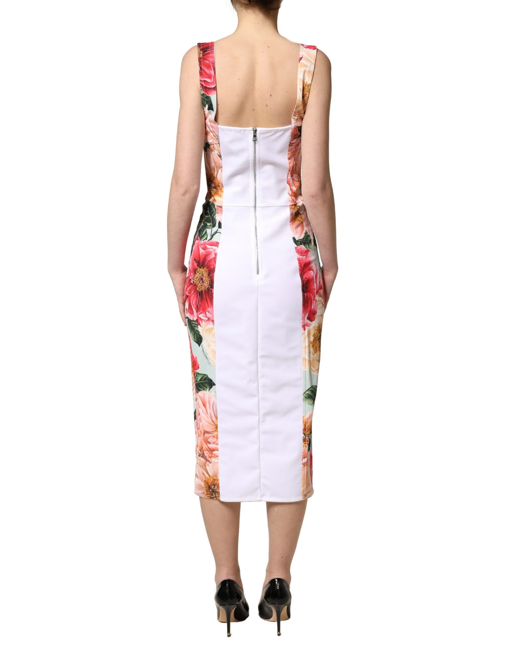 Dolce &amp; Gabbana Multicolor Floral Print Viscose Sheath Dress