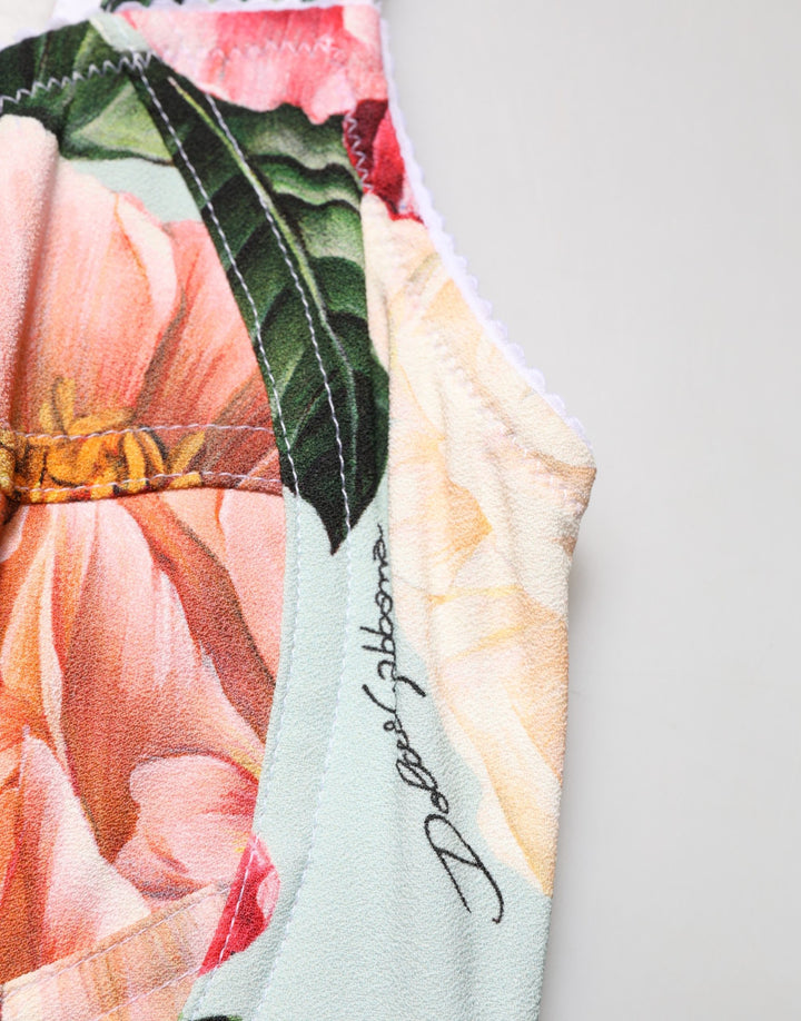 Dolce &amp; Gabbana Multicolor Floral Print Viscose Sheath Dress
