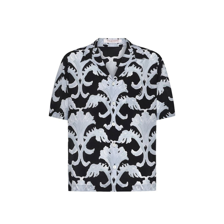 Valentino Garavani Black Silk Pattern Shirt