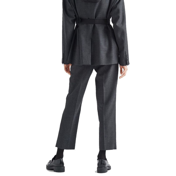 Prada Gray Virgin Wool Dress Pants