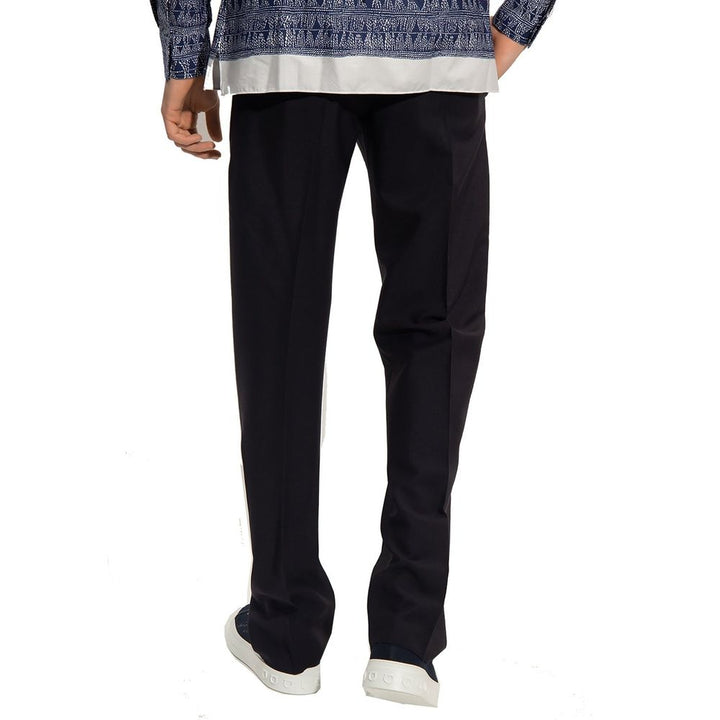 Salvatore Ferragamo Blue Cotton Casual Pants