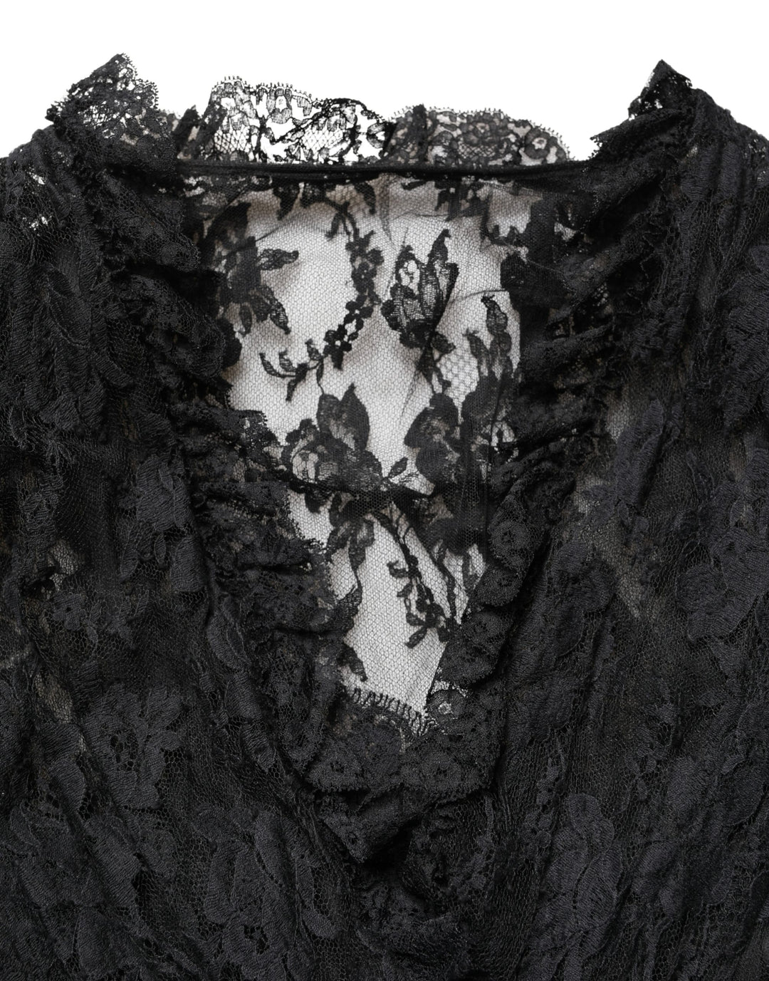 Dolce &amp; Gabbana Black Lace A-line Long Evening Gown Dress