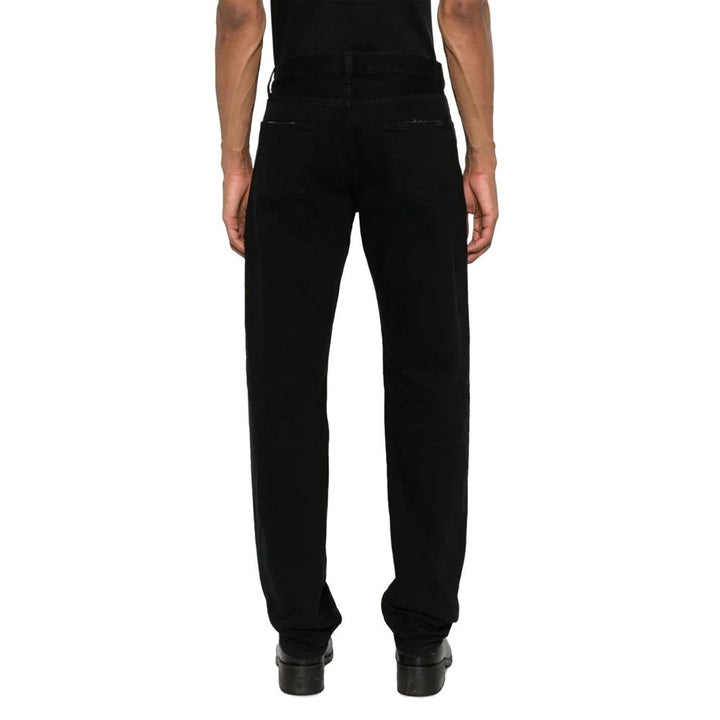 Saint Laurent Black Cotton Straight-Leg Jeans