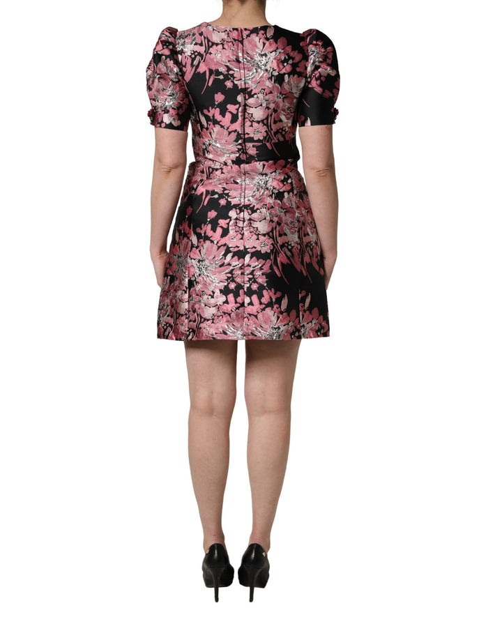 Dolce &amp; Gabbana Multicolor Floral Brocade A-line Mini Dress