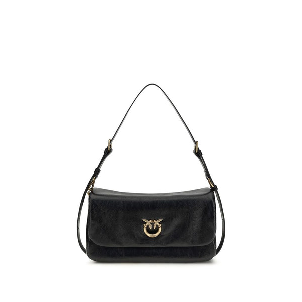 PINKO - Black Calf Leather Bos Taurus Shoulder Bag