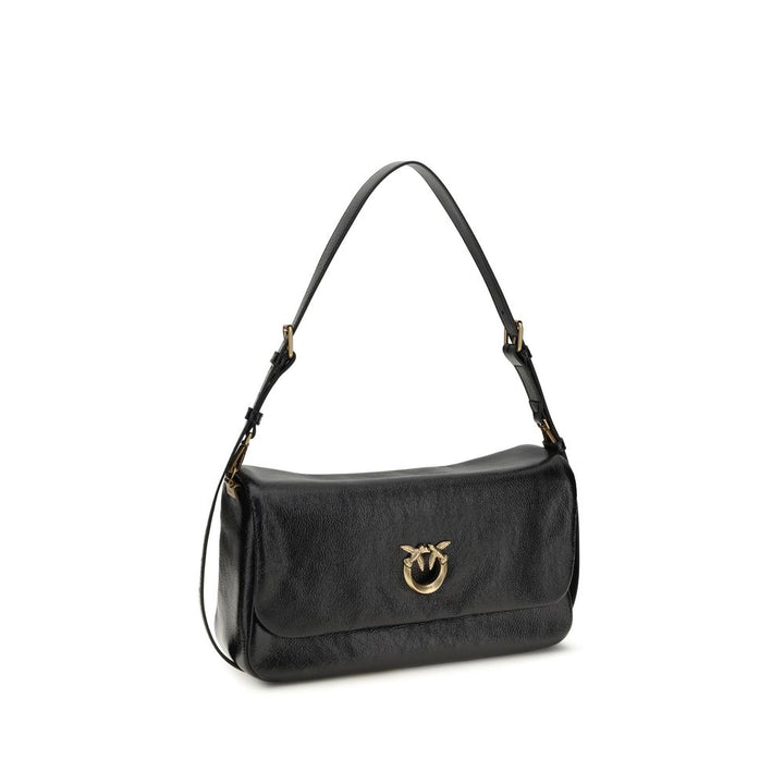 PINKO - Black Calf Leather Bos Taurus Shoulder Bag