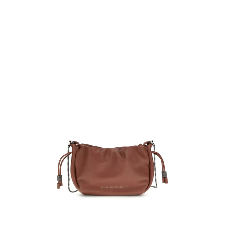 Brunello Cucinelli - Brown Calf Leather Bos Taurus Shoulder Bag