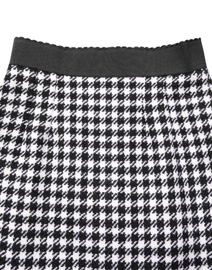 Dolce &amp; Gabbana Black White Houndstooth HighWaist Mini Skirt