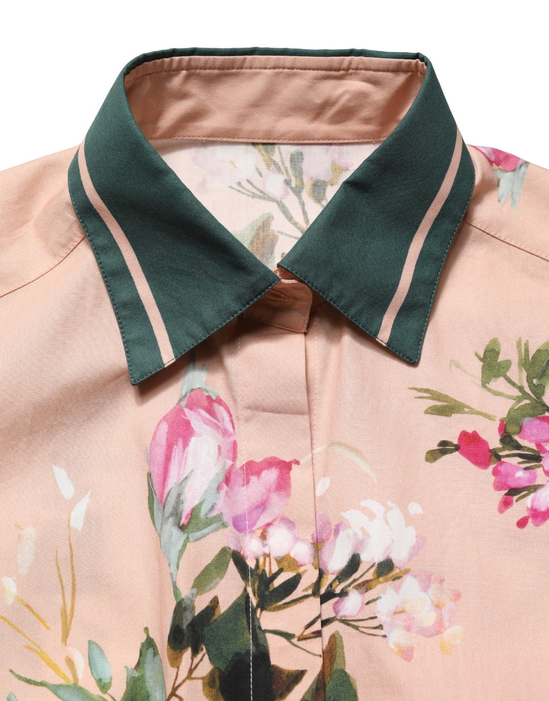 Dolce &amp; Gabbana Pink Floral Cotton Button Front Shirt Top