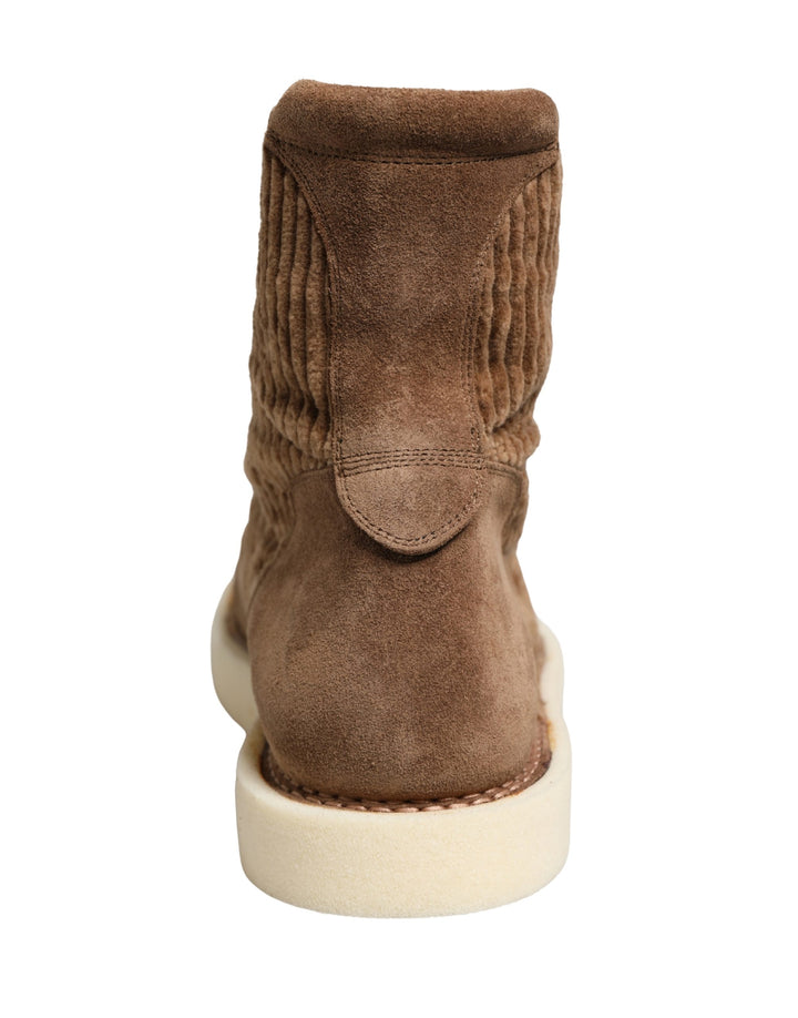Dolce &amp; Gabbana Brown Corduroy High Top Oxford Boots