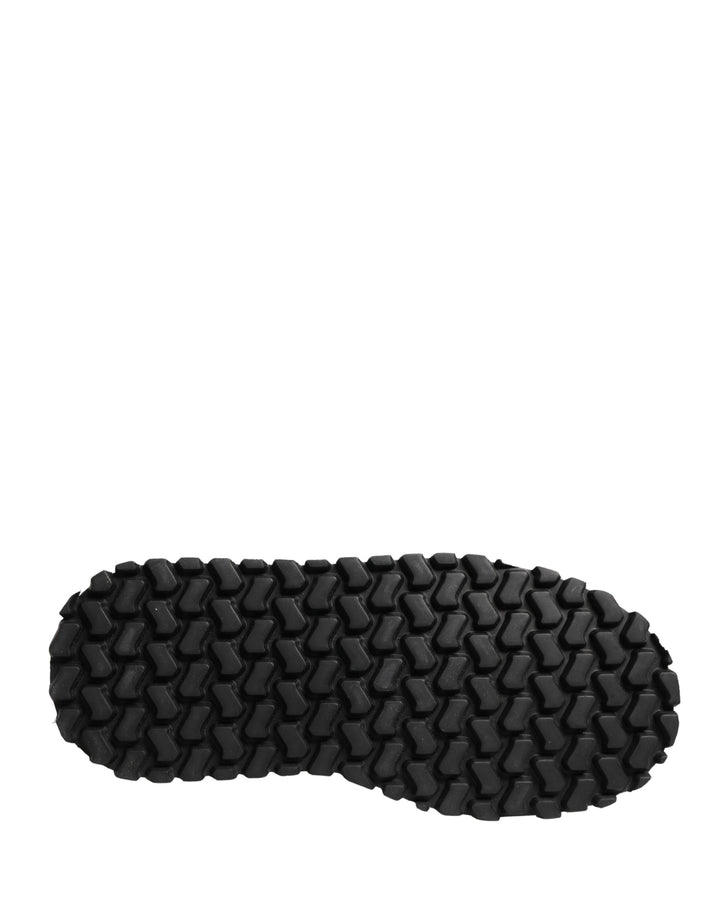 Dolce &amp; Gabbana Black Logo Print Lace Up Snow Boots Shoes