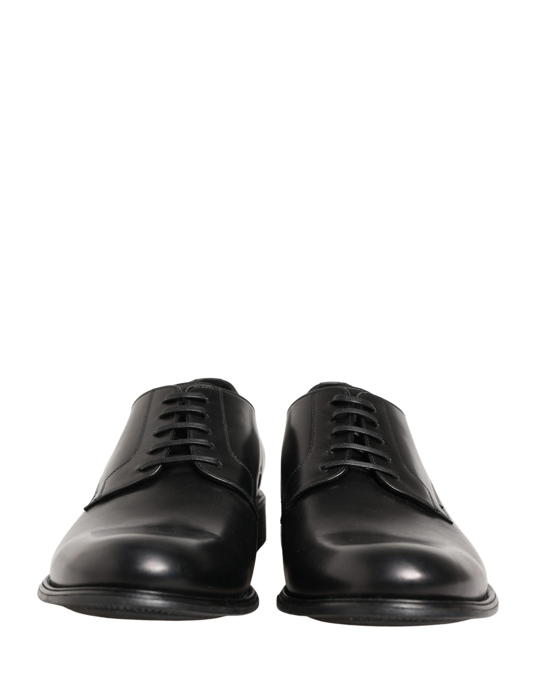 Dolce &amp; Gabbana Black Calfskin Leather Derby Men Dress Shoes