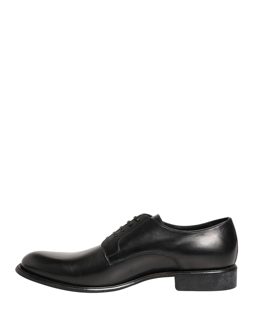 Dolce &amp; Gabbana Black Calfskin Leather Derby Men Dress Shoes