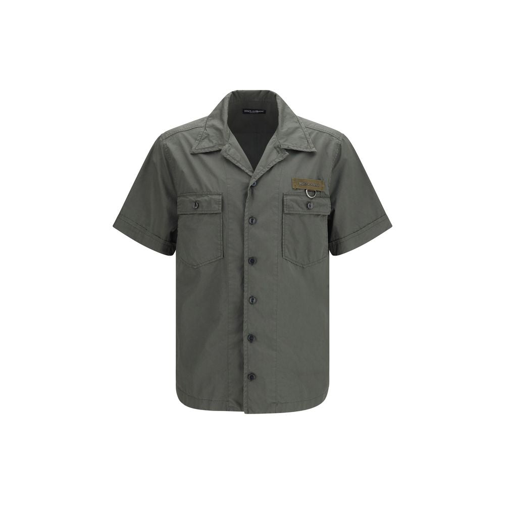 Dolce &amp; Gabbana Gray Cotton Shortsleeve Shirt