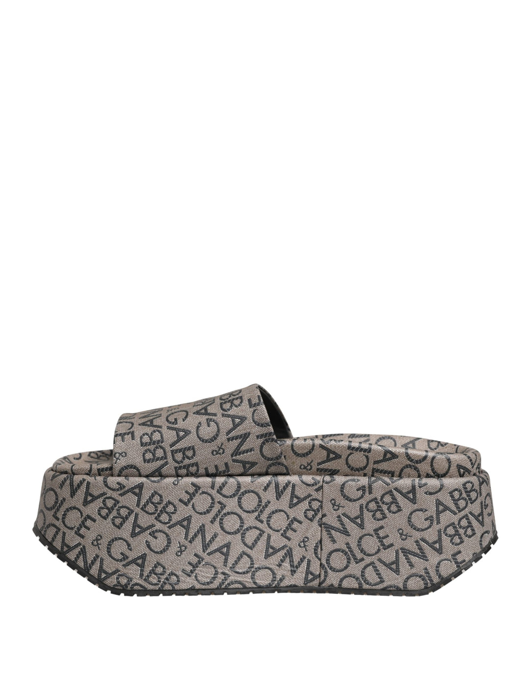 Dolce &amp; Gabbana Gray Leather Monogram Logo Sandals Shoes