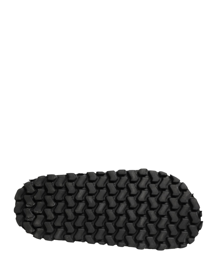 Dolce &amp; Gabbana Black Ruching Detail Flats Men Sandals Shoes