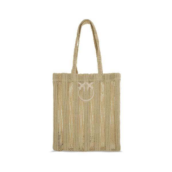 PINKO - Beige Raffia Shoulder Bag