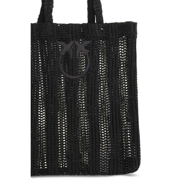 PINKO - Black Raffia Shoulder Bag