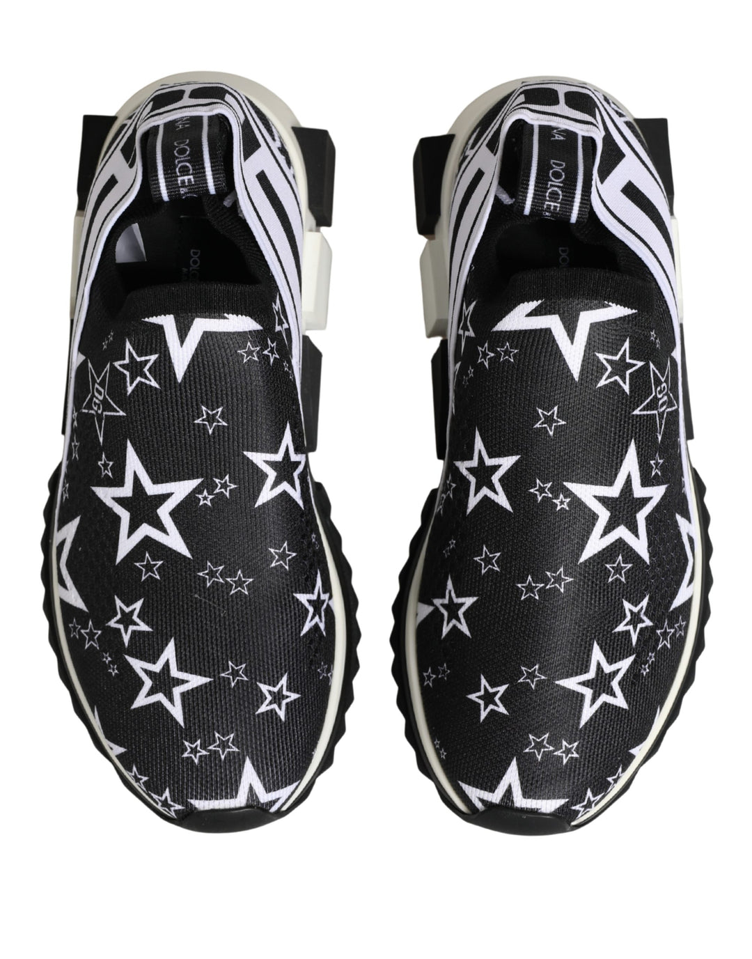 Dolce &amp; Gabbana Black Stars Logo SORRENTO Sneakers Shoes