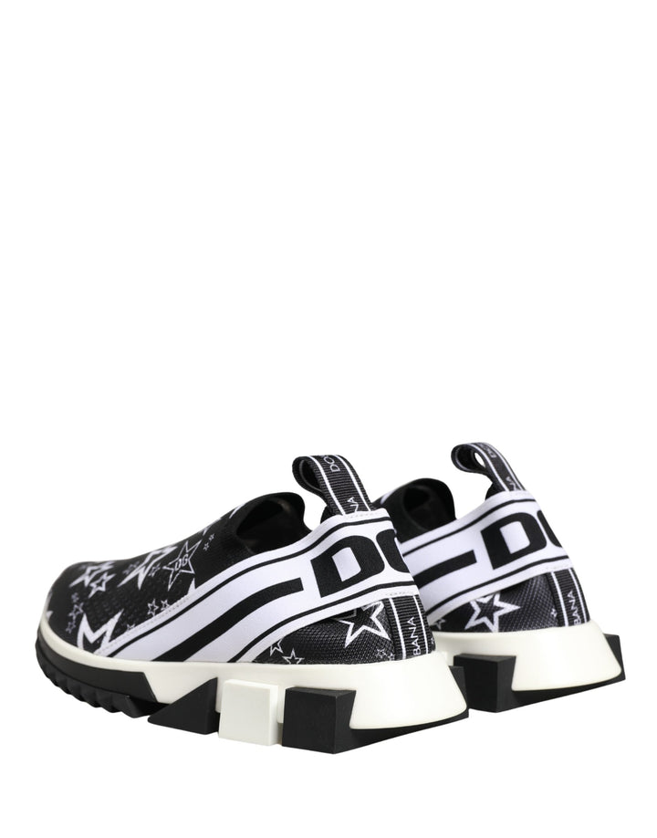 Dolce &amp; Gabbana Black Stars Logo SORRENTO Sneakers Shoes