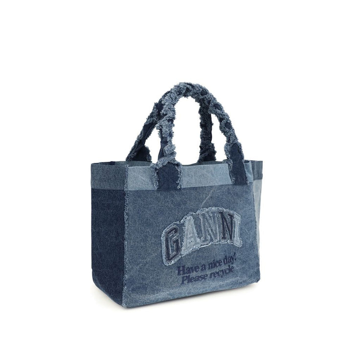 Ganni - Blue Cotton Shoulder Bag