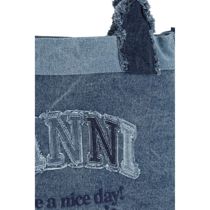 Ganni - Blue Cotton Shoulder Bag