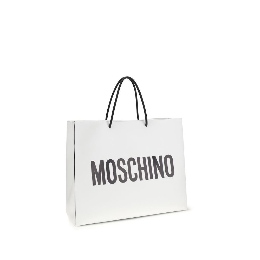 Moschino - White Calf Leather Bos Taurus Handbag