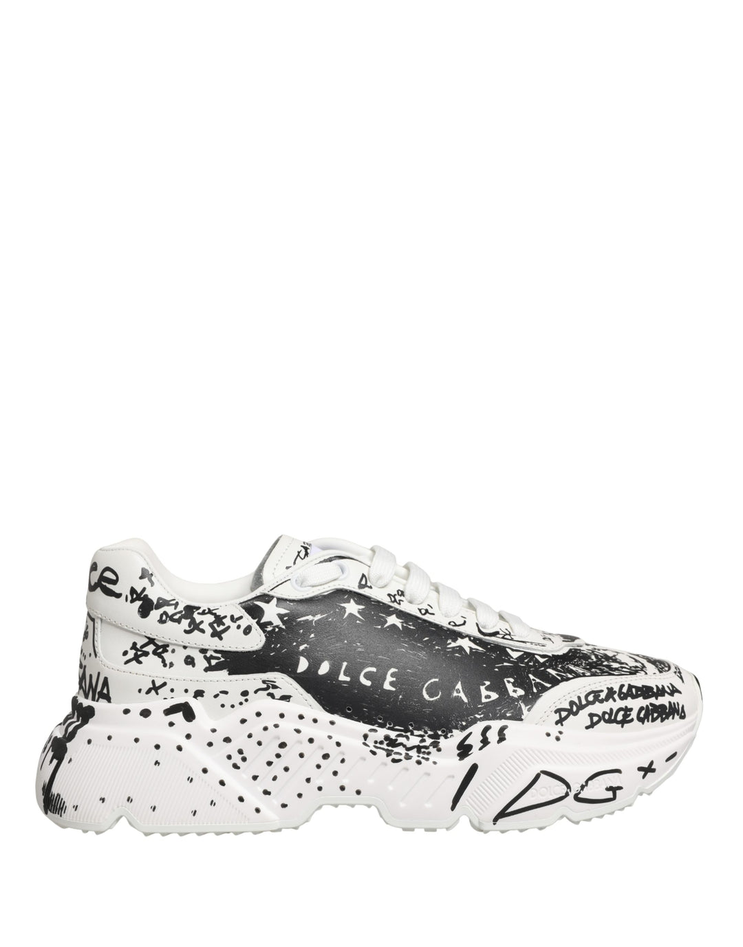 Dolce &amp; Gabbana White Daymaster Graffiti Low Top Sneakers Shoes