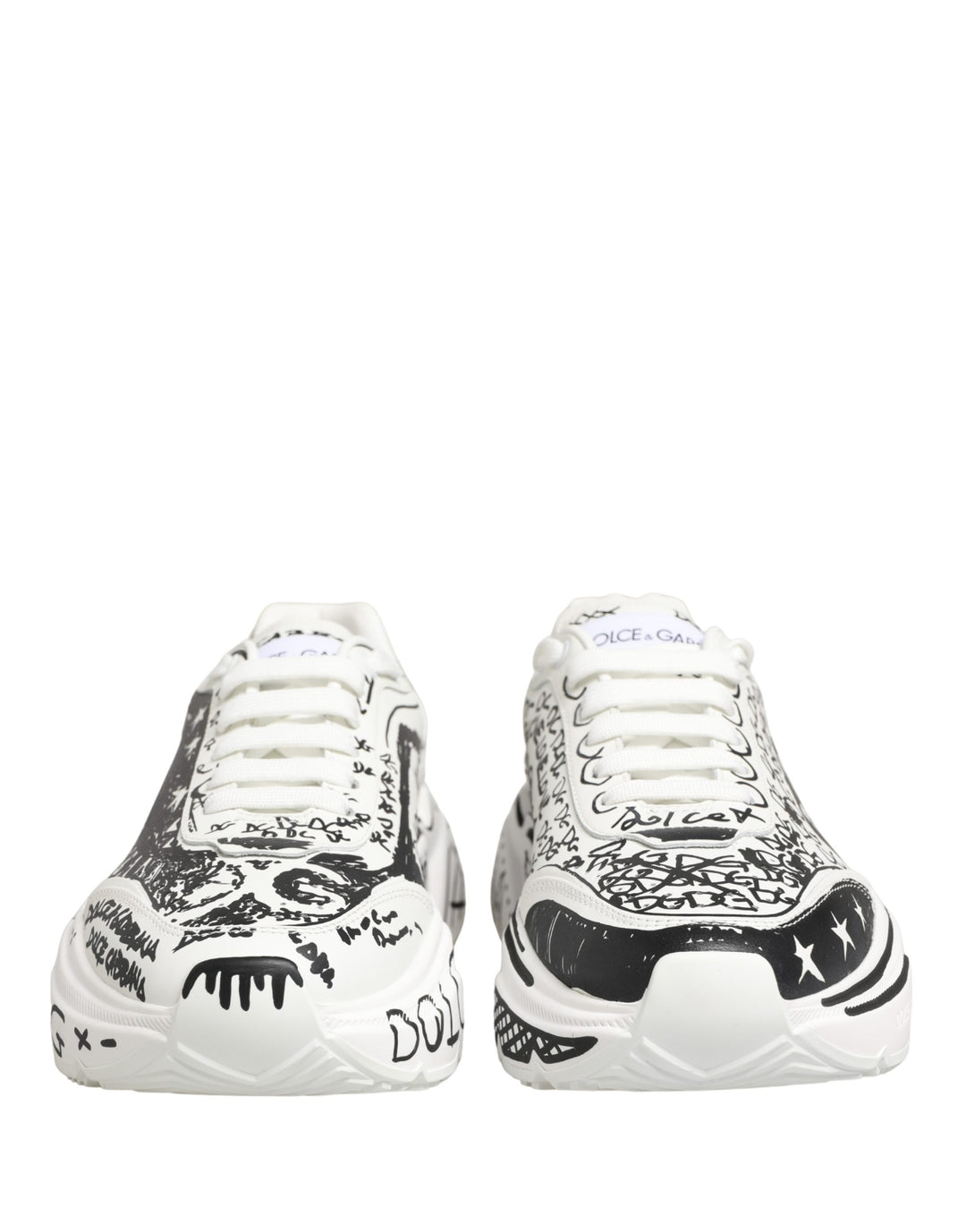Dolce &amp; Gabbana White Daymaster Graffiti Low Top Sneakers Shoes