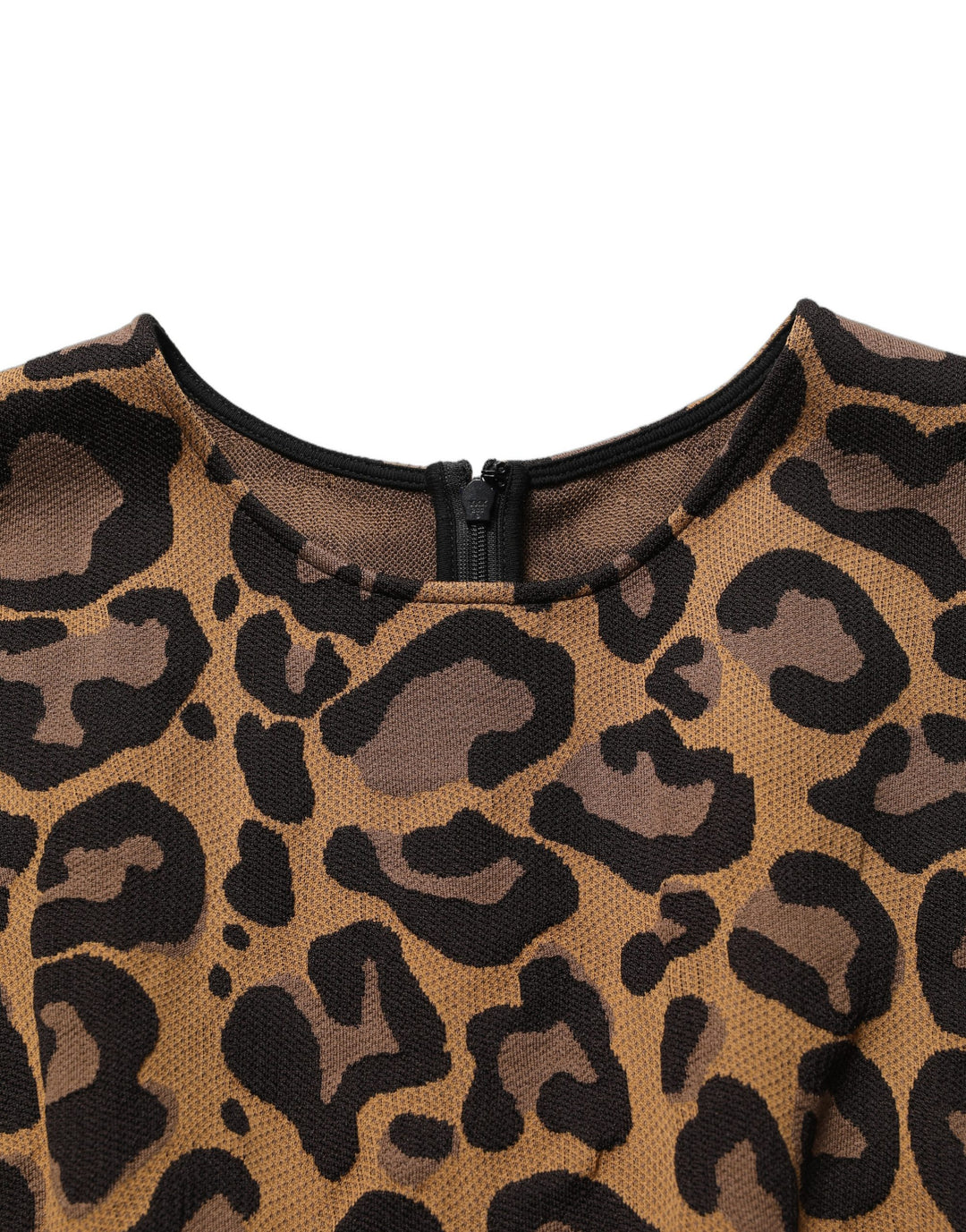 Dolce &amp; Gabbana Brown Leopard Jacquard Knee Length Dress