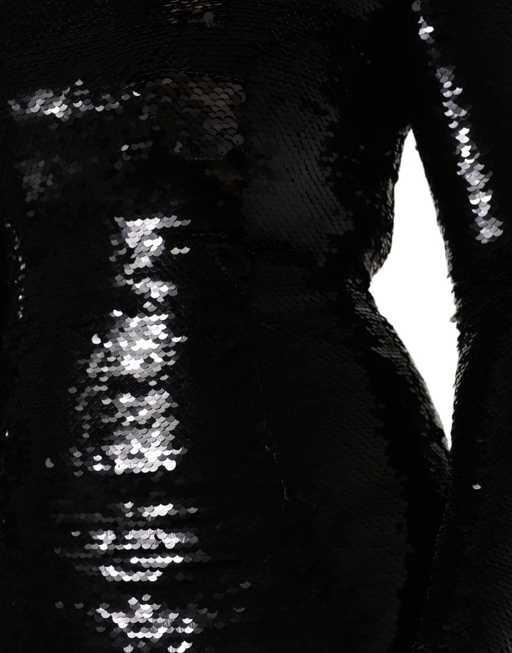 Dolce &amp; Gabbana Black Bodycon Mermaid Sequinned Gown Dress