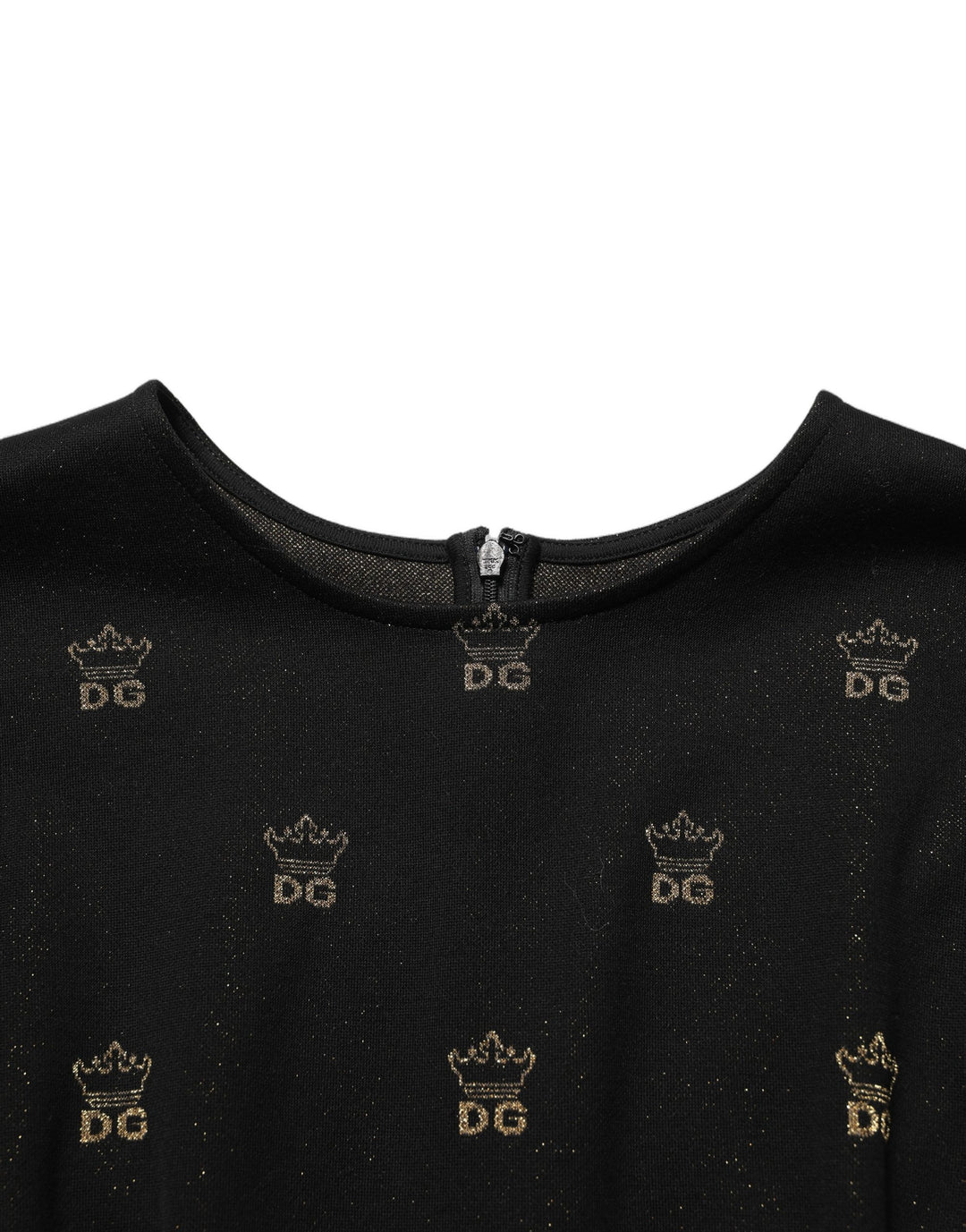Dolce &amp; Gabbana Black DG Crown Short-Sleeve Sheath Dress