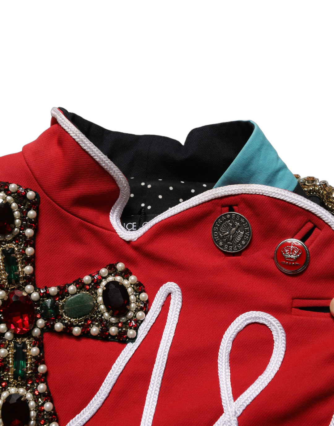Dolce &amp; Gabbana Multicolor Asymmetrical Ornate Jewel Cropped Jacket