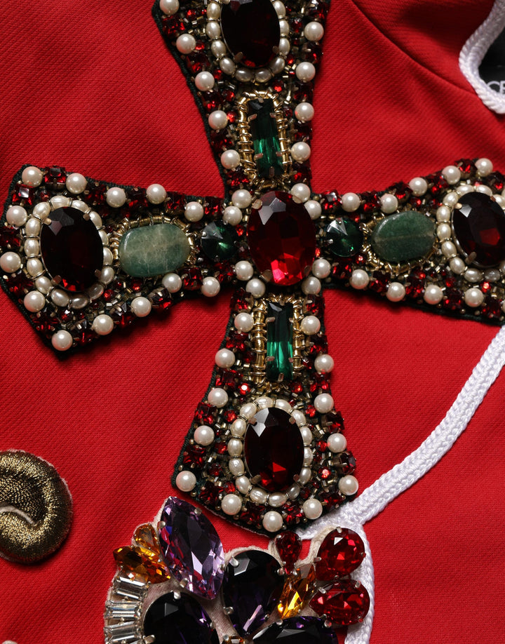 Dolce &amp; Gabbana Multicolor Asymmetrical Ornate Jewel Cropped Jacket
