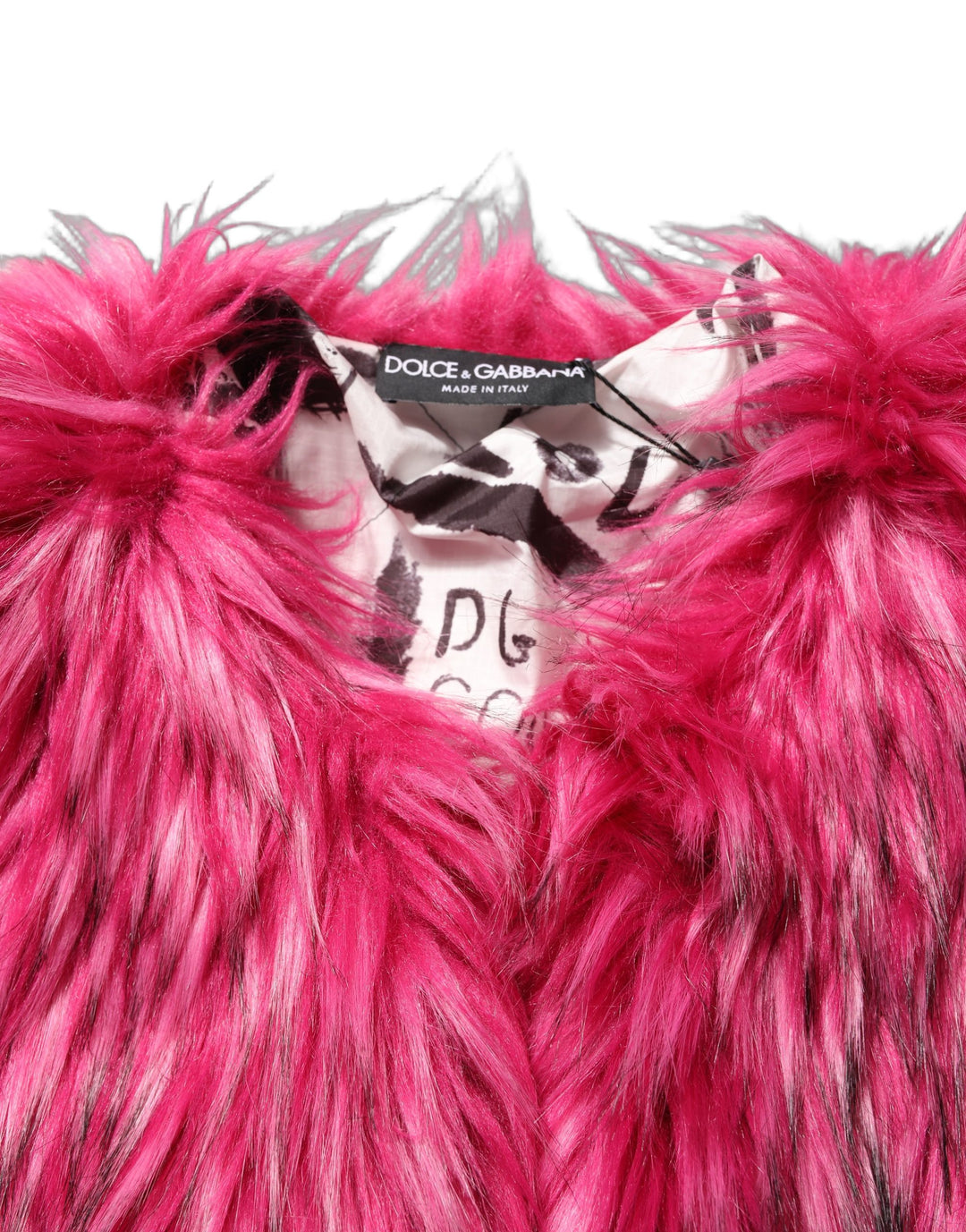 Dolce &amp; Gabbana Fuchsia Belted Faux-Fur Trench Coat Jacket