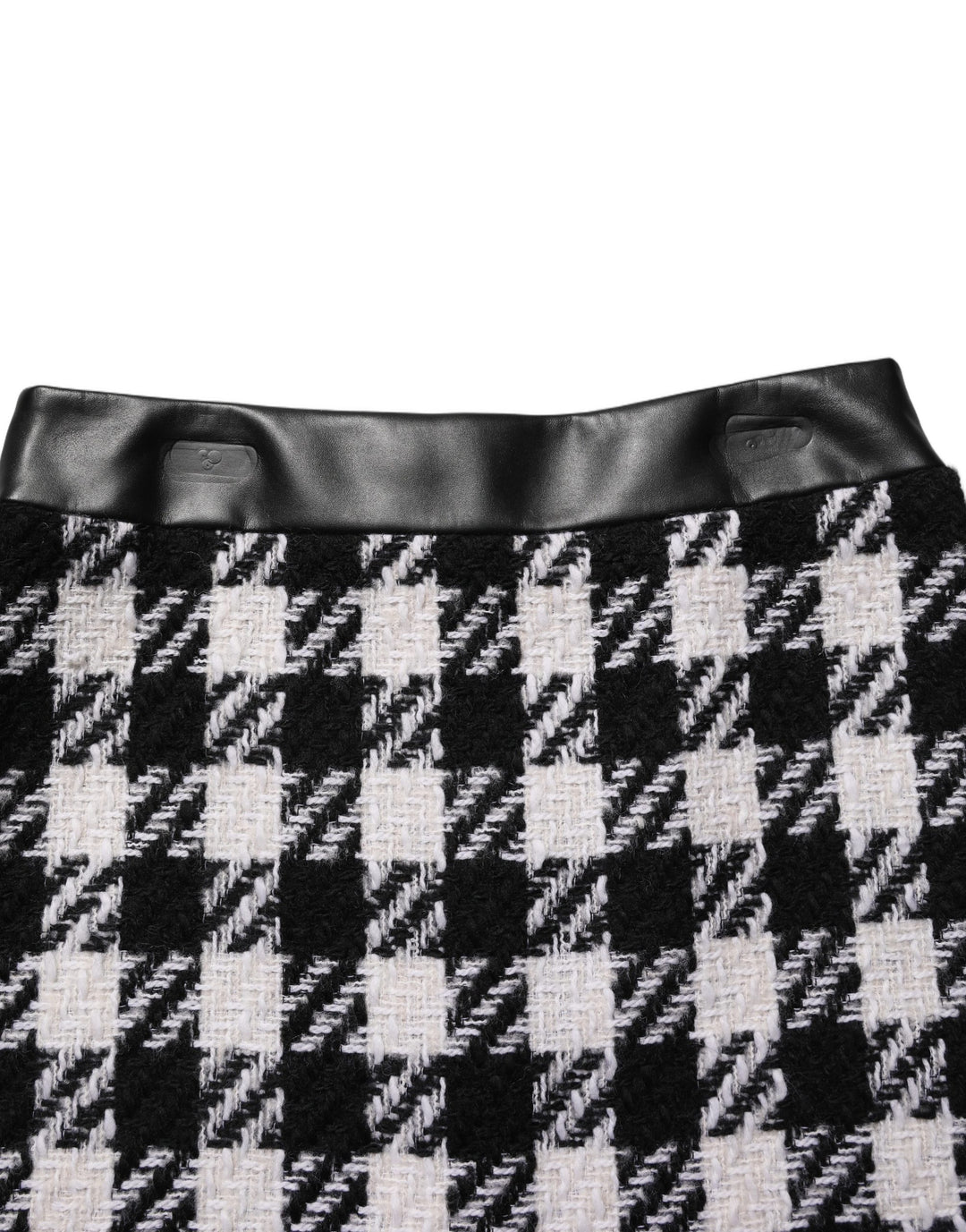 Dolce &amp; Gabbana Black White Tweed Houndstooth Mini Skirt