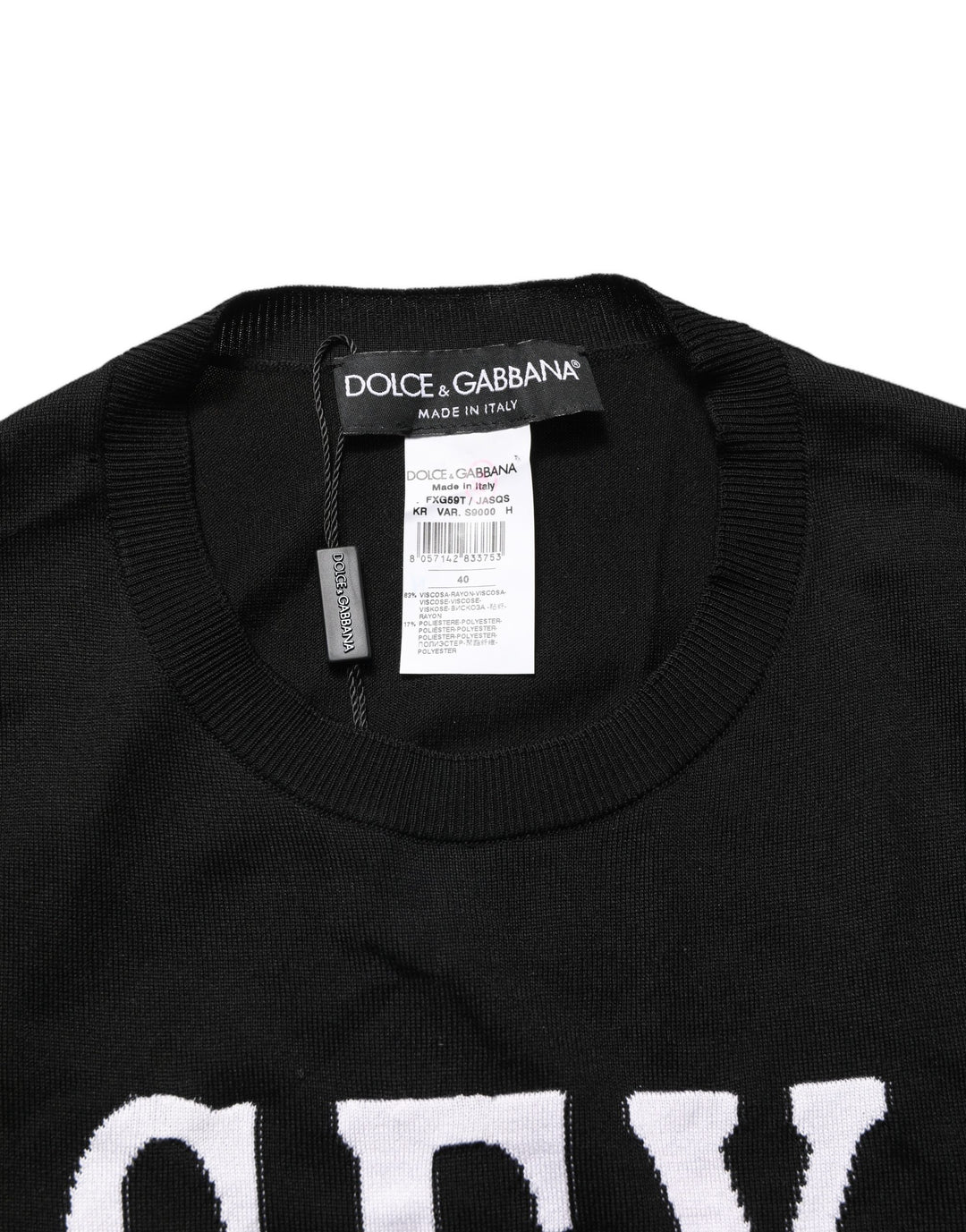 Dolce &amp; Gabbana Black Graphic Print Long-Sleeved Top