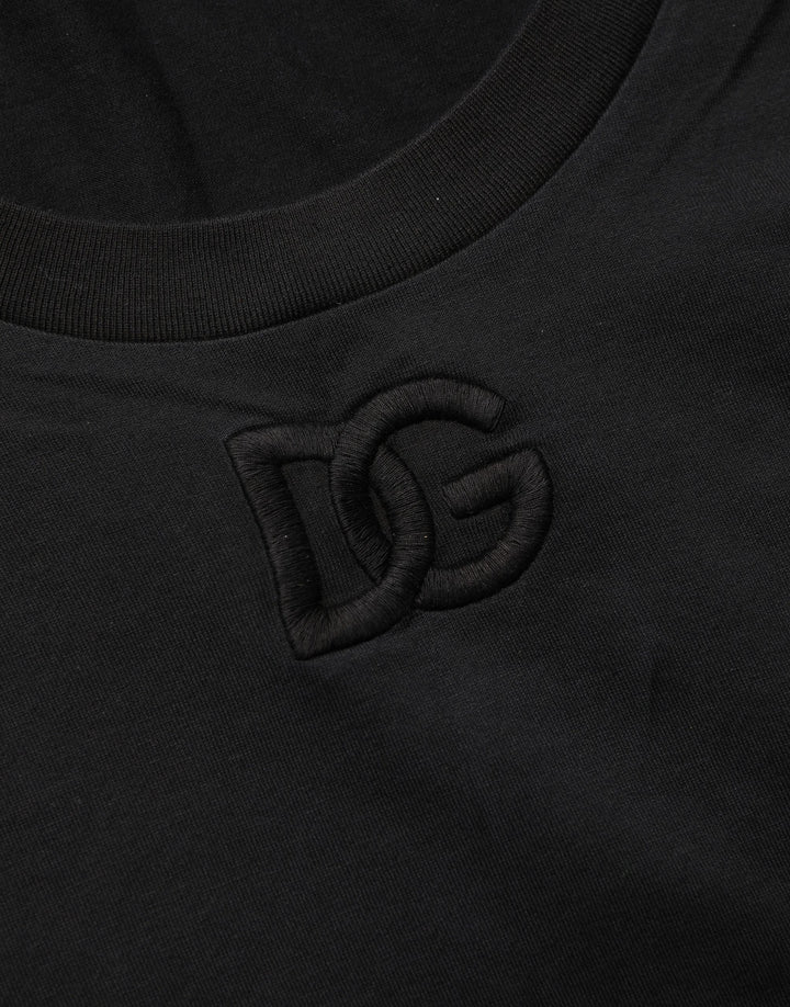 Dolce &amp; Gabbana Black Cotton Short-Sleeve Crew Neck T-shirt