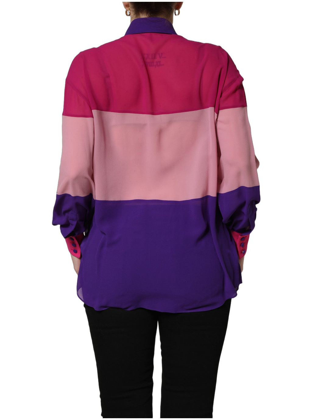 Dolce &amp; Gabbana Multicolor Silk Patchwork Shirt Blouse Top