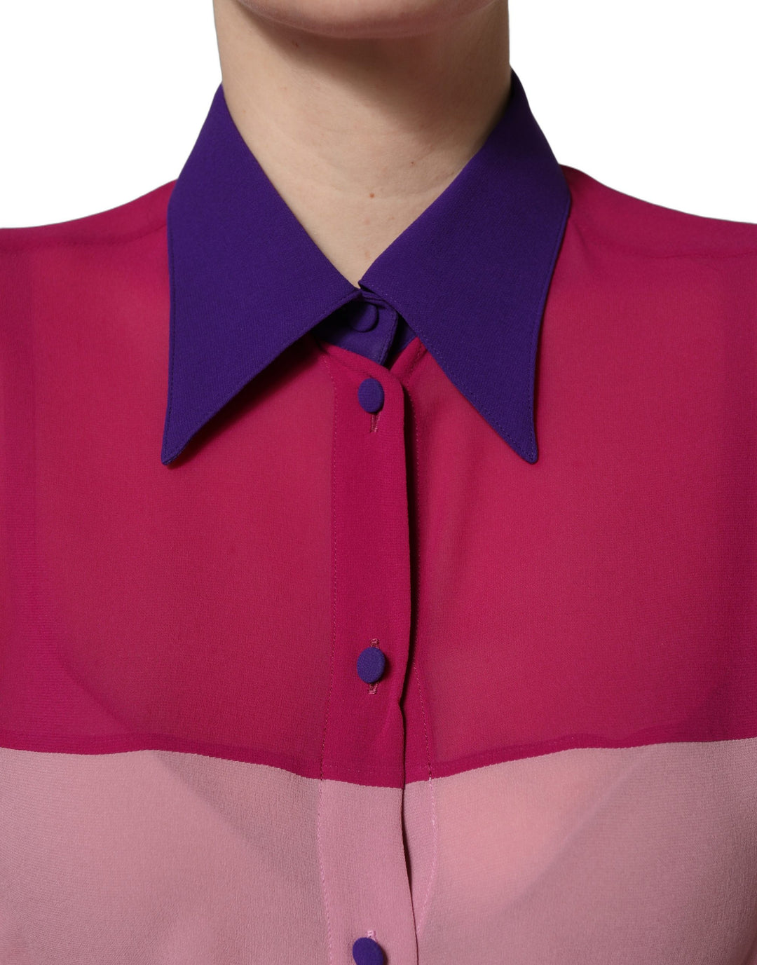 Dolce &amp; Gabbana Multicolor Silk Patchwork Shirt Blouse Top