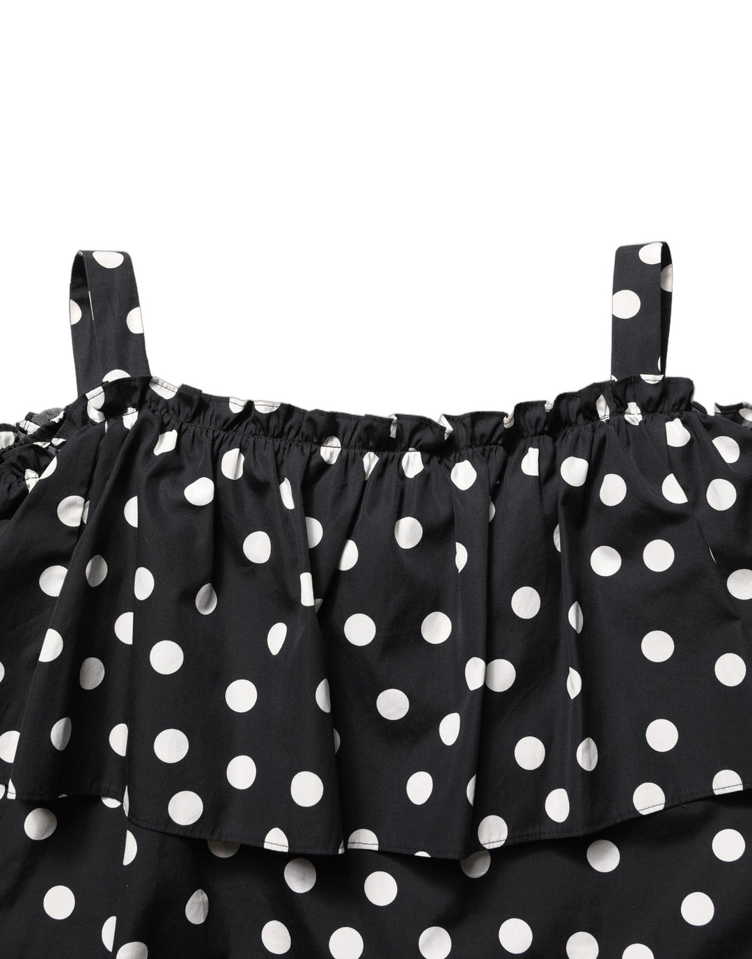 Dolce &amp; Gabbana Black White Polka Dot Off Shoulder Top