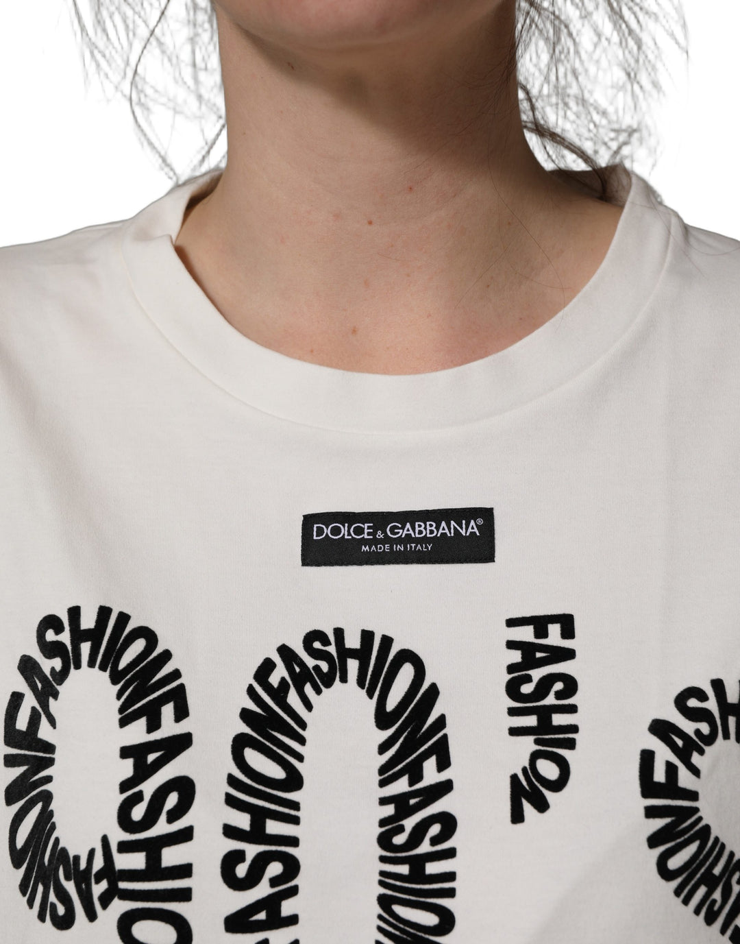 Dolce &amp; Gabbana White Cotton Graphic Sleeveless Tank Top