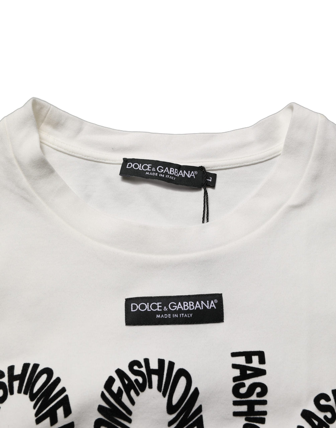 Dolce &amp; Gabbana White Cotton Graphic Sleeveless Tank Top