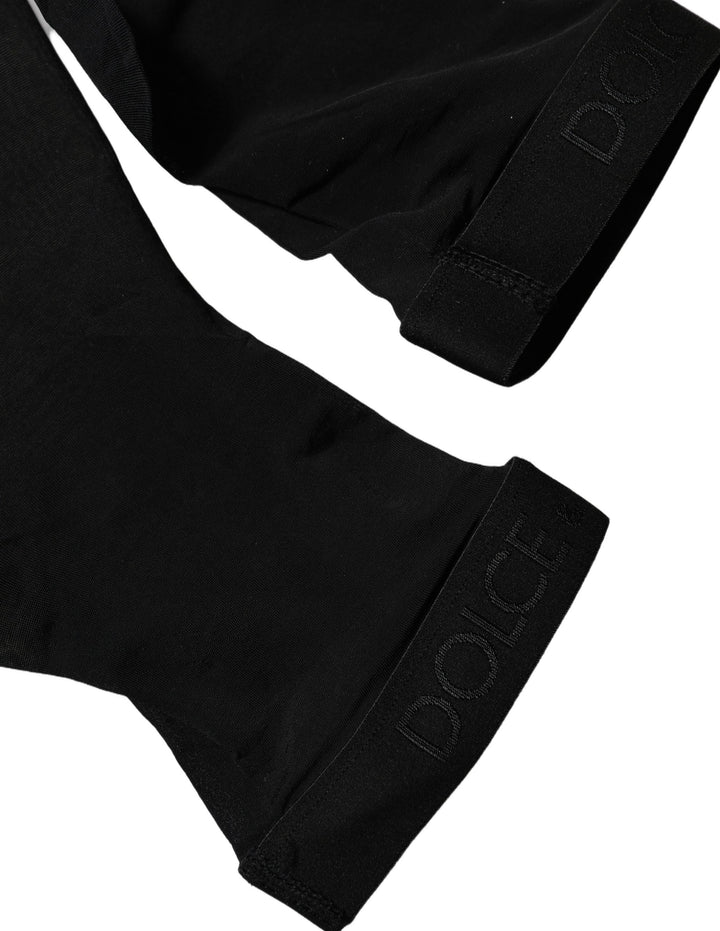 Dolce &amp; Gabbana Black Sheer Nylon Thigh High Stockings Socks