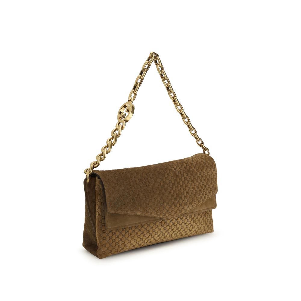 Gucci - Brown Suede Leather Handbag