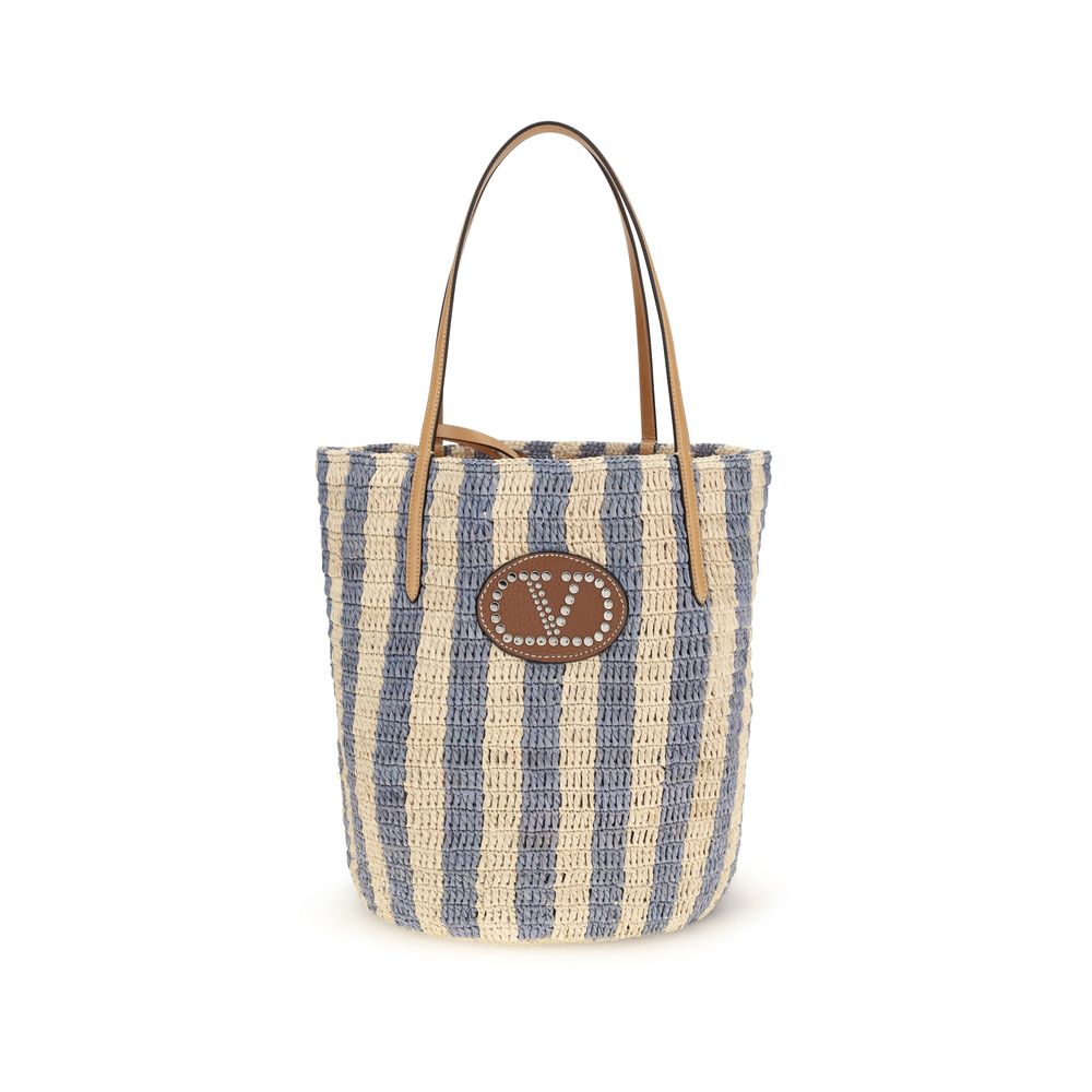 Valentino Garavani - Multicolor Raffia Backet Bag