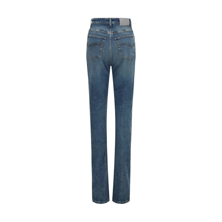 Balenciaga Blue Cotton High-Waisted Jean