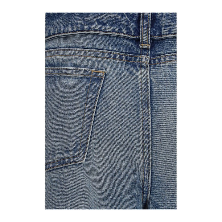 Alexander McQueen Blue Cotton Straight-Leg Jeans